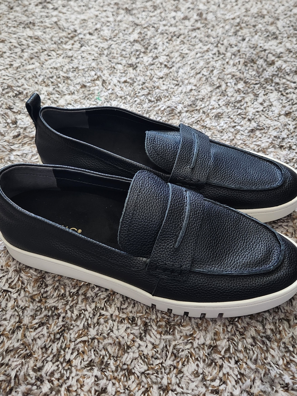 Vionic Chantel Pebbled Leather Penny Loafers Women's 11 Black Comfort Preppy
